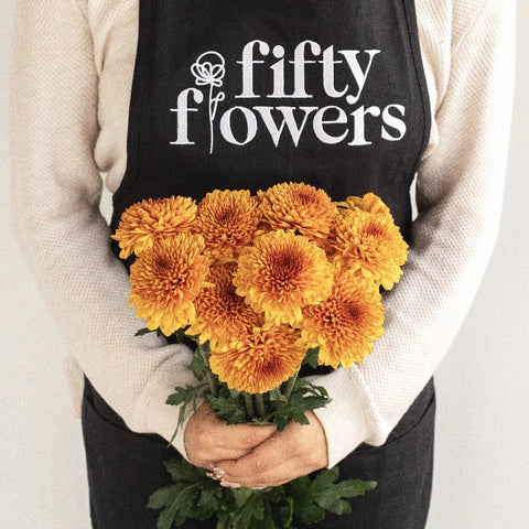 Morning Sunrise Bronze Bahlia Flower Apron - Image