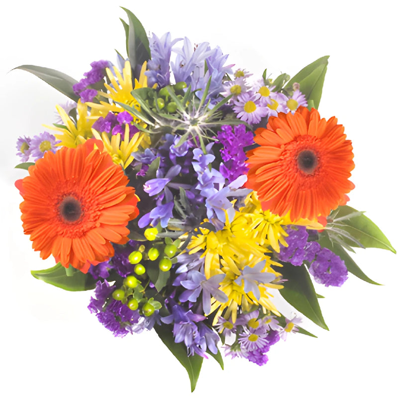 Orange and Purple Bridal Flower Centerpieces