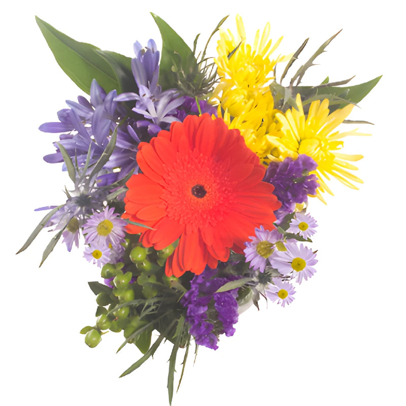 Orange and Purple Bridal Flower Centerpieces