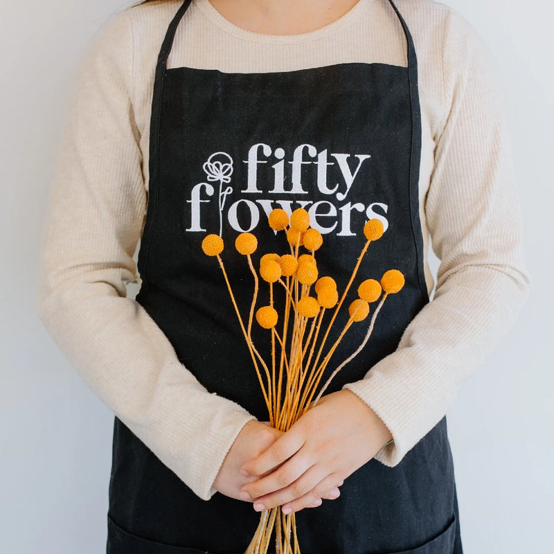Orange Dried Craspedia Billy Ball Apron - Image