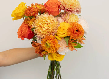 Orange Harvest Fall Flower Bouquet Hand - Image
