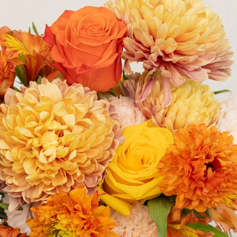 Orange Harvest Flower Centerpieces Close Up - Image