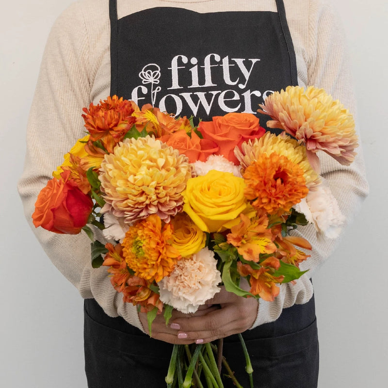 Orange Harvest Flower Centerpieces Apron - Image