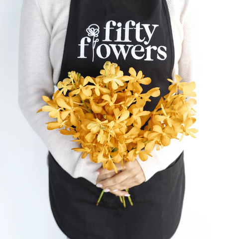 Orange Mokara Orchids Apron - Image