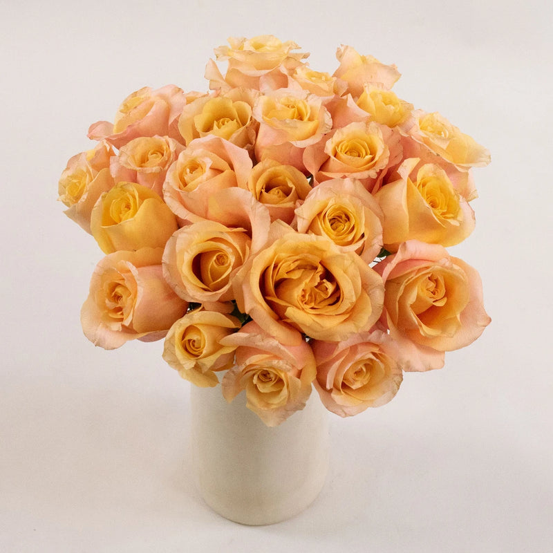 Orange Rose Flower Bunch in Vase