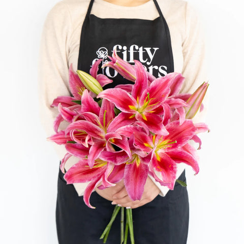 Paradise Pink Bacardi Oriental Lily Apron - Image