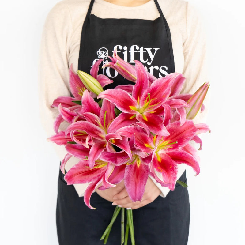 Paradise Pink Bacardi Oriental Lily Apron - Image
