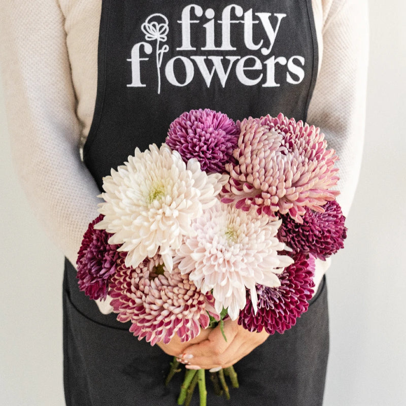 Purple Chrysanthemum Flower Kit Vase - Image