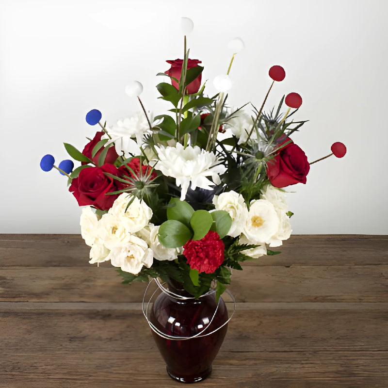 Patriotic Red White and Blue DIY Flower Kit