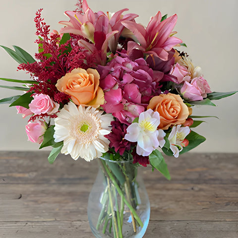 Pink and Pastel Flower Centerpiece