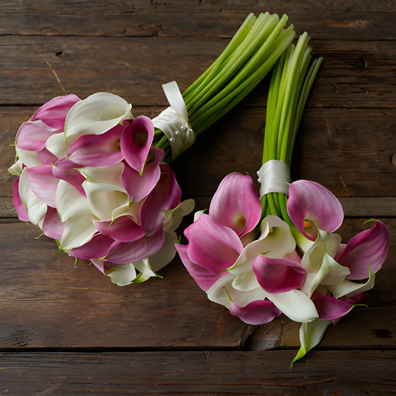 Pink and White Mini Calla Lily Centerpieces