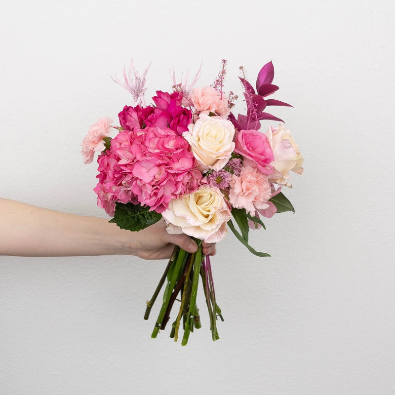 Pretty In Pink Flower Bouquet Hand - Image