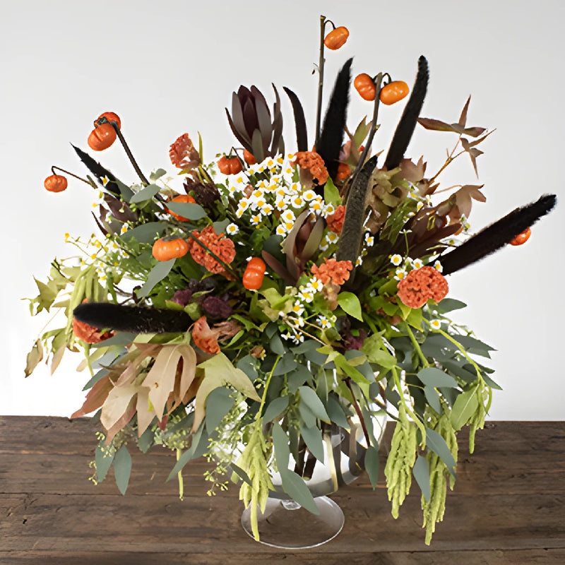 Pumpkin Fall Flowers DIY Flower Kit In a Vase