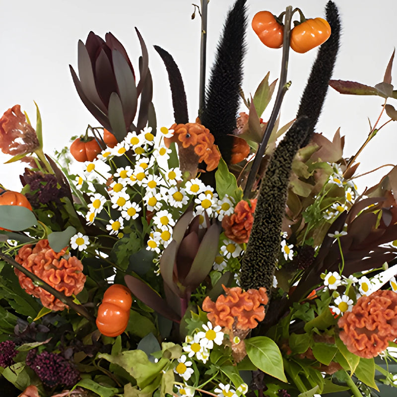 Pumpkin Fall Flowers DIY Flower Kit Up Close