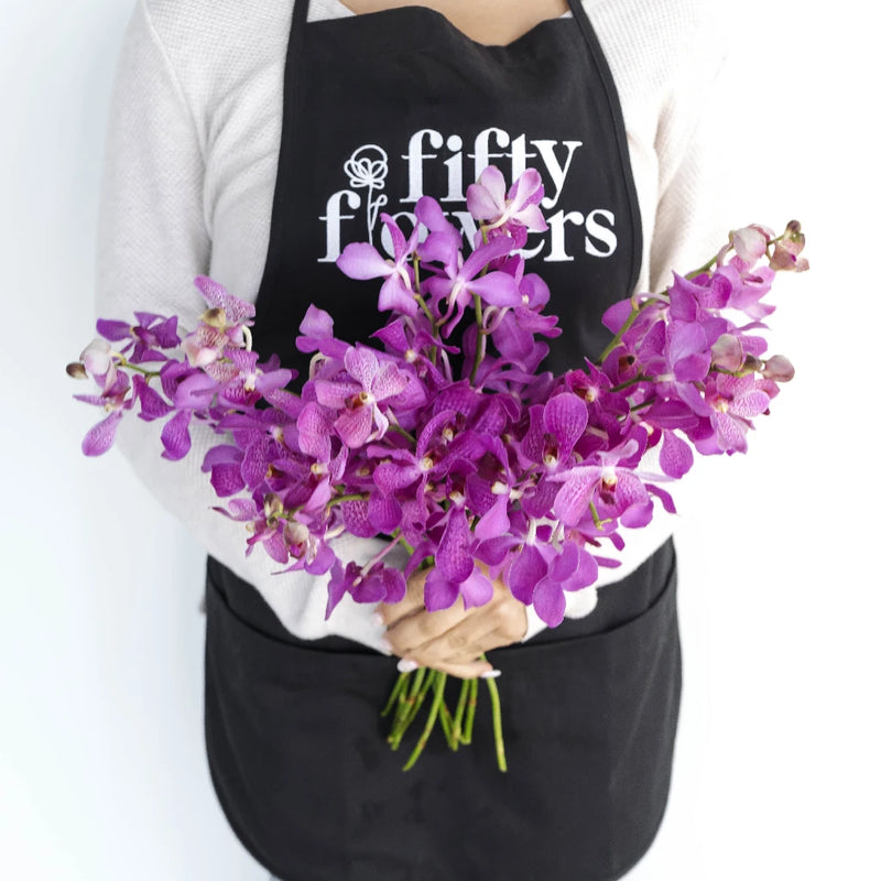 Purple Berry Sparkles Mokara Orchid Apron - Image