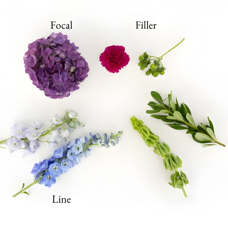 Purple Blooming Bouquet Bar Flower Kit Stem - Image