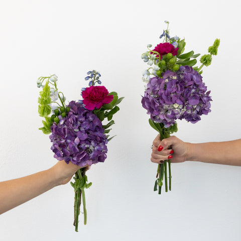 Purple Blooming Bouquet Bar Flower Kit Vase - Image