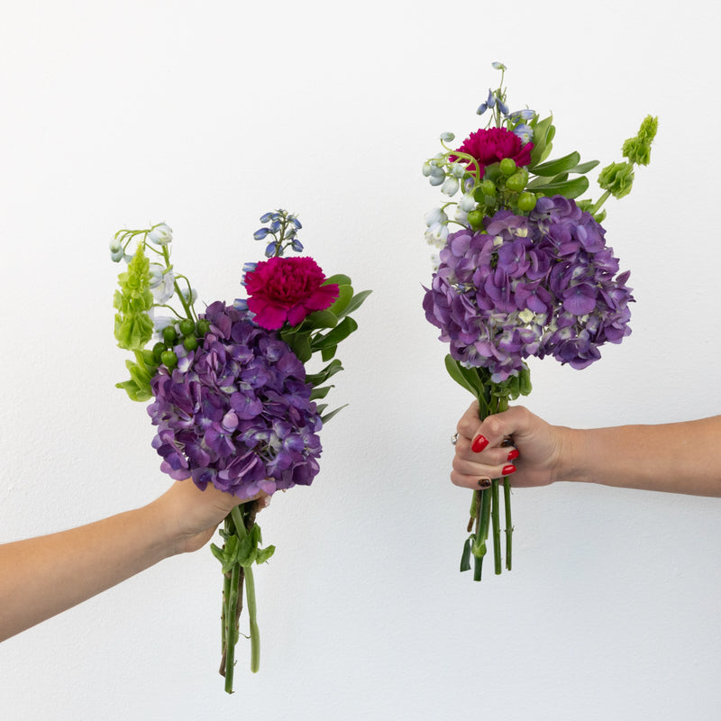 Purple Blooming Bouquet Bar Flower Kit Vase - Image