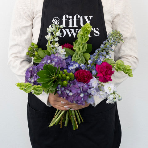 Purple Blooming Spring Diy Flower Kit Apron - Image