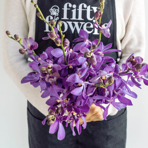 Purple Bulk Mokara Orchids Apron - Image