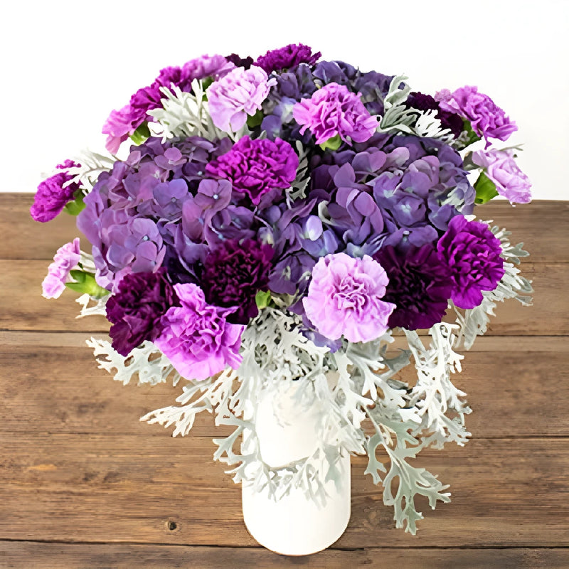 Purple Fiesta Fresh Flower Bouquet Vase - Image
