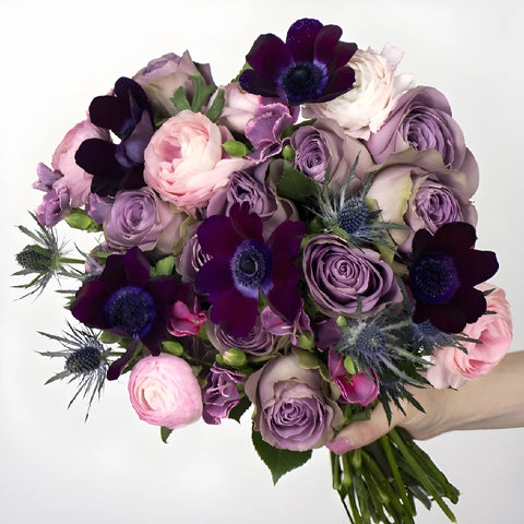 Purple Passion Valentines Flower Arrangement Hand - Image