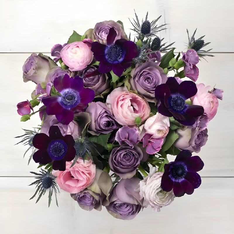Purple Passion Valentines Flower Arrangement Vase - Image