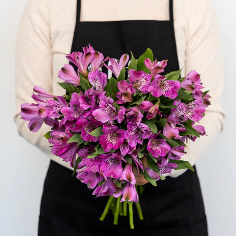 Purple Peruvian Lilies Flower Apron - Image