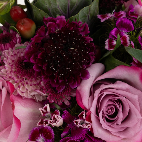 Purple Themed Event Flower Centerpieces Close Up - Image