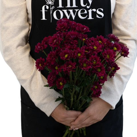 Purpleberry Mini Pom Flower Apron - Image