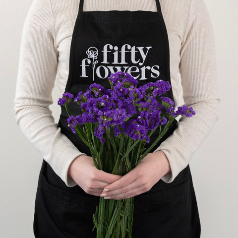 Purplish Blue Tissue Culture Statice Flower Apron - Image