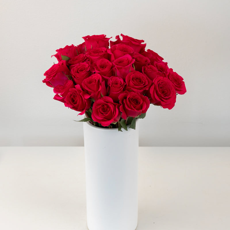 Queenberry Hot Pink Rose Vase - Image