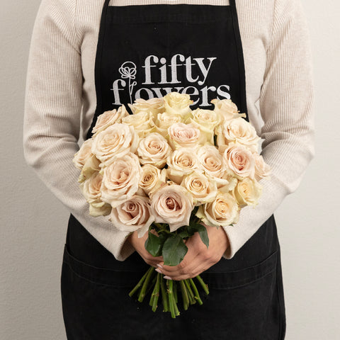 Quicksand Cream Roses Apron - Image
