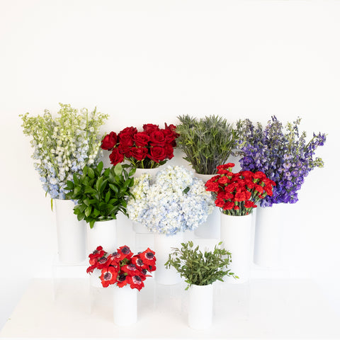 Red And Blue Wildflowers Diy Flower Kit Stem - Image
