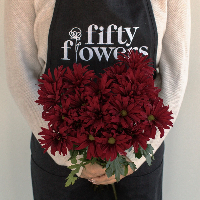 Red Daisy Flower Apron - Image