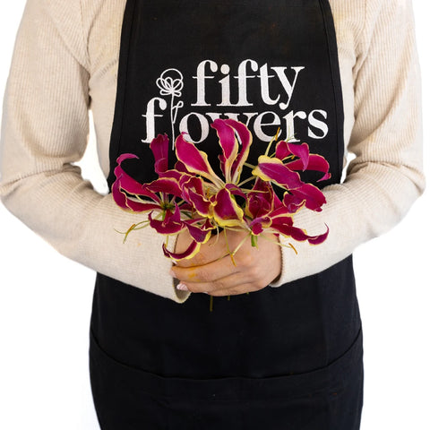 Red Gloriosa Lilies Apron - Image