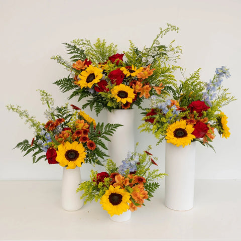 Red Meets Sunflower Centerpiece Hand - Image