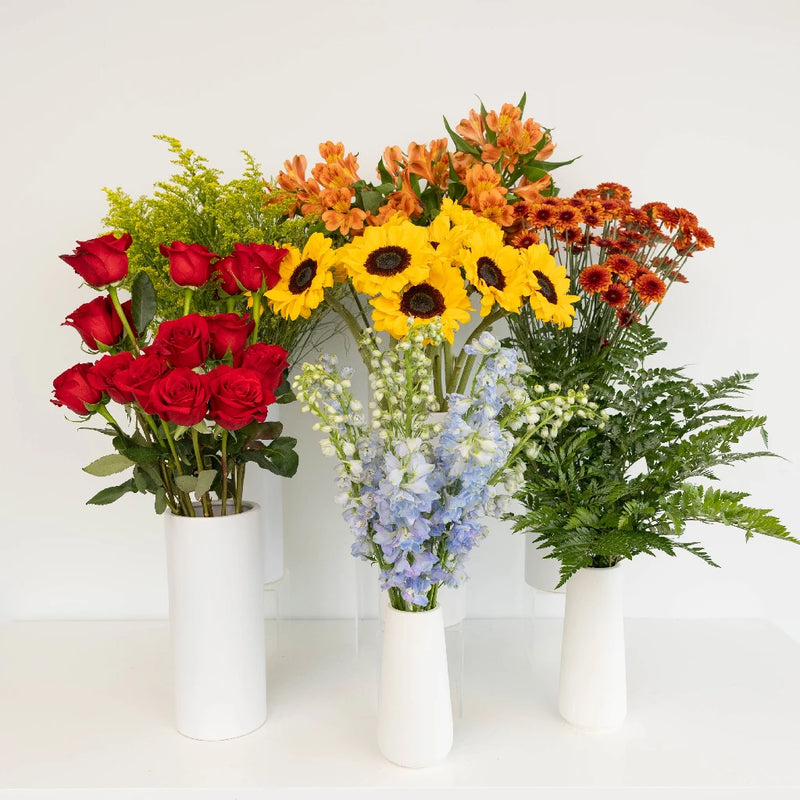 Red Meets Sunflower Diy Flower Kit Close Up - Image