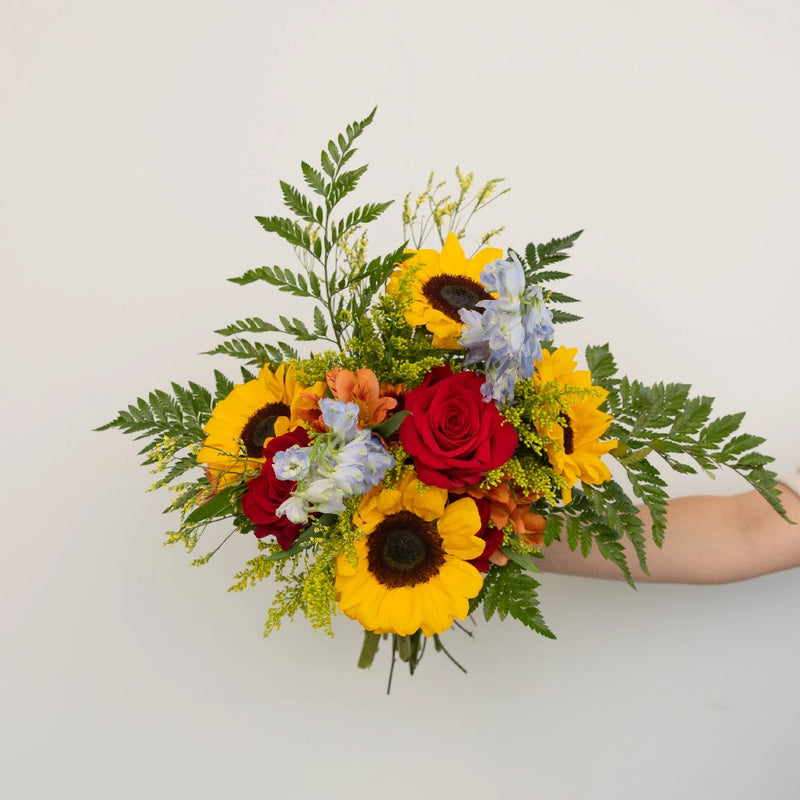 Red Meets Sunflower Diy Flower Kit Hand - Image