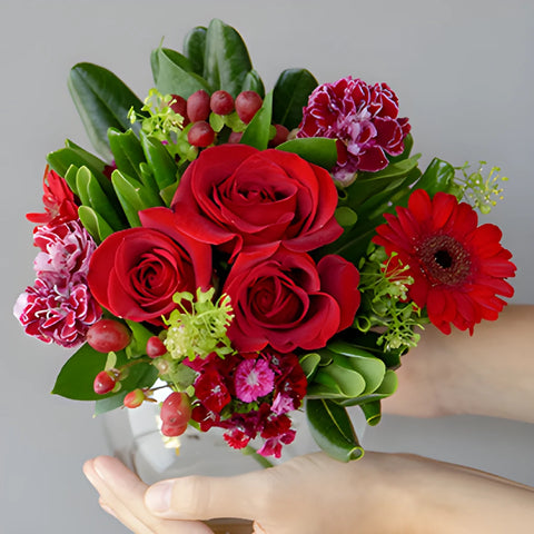 Red Valentines Day Flower Centerpieces