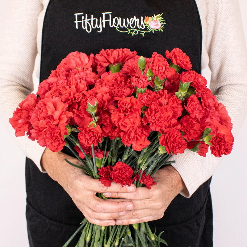 Red Flower Bouquet in Hand