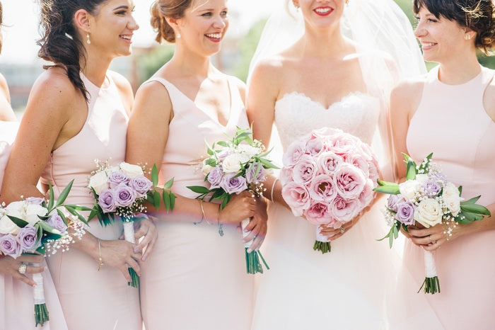 Blush fashion bridal party