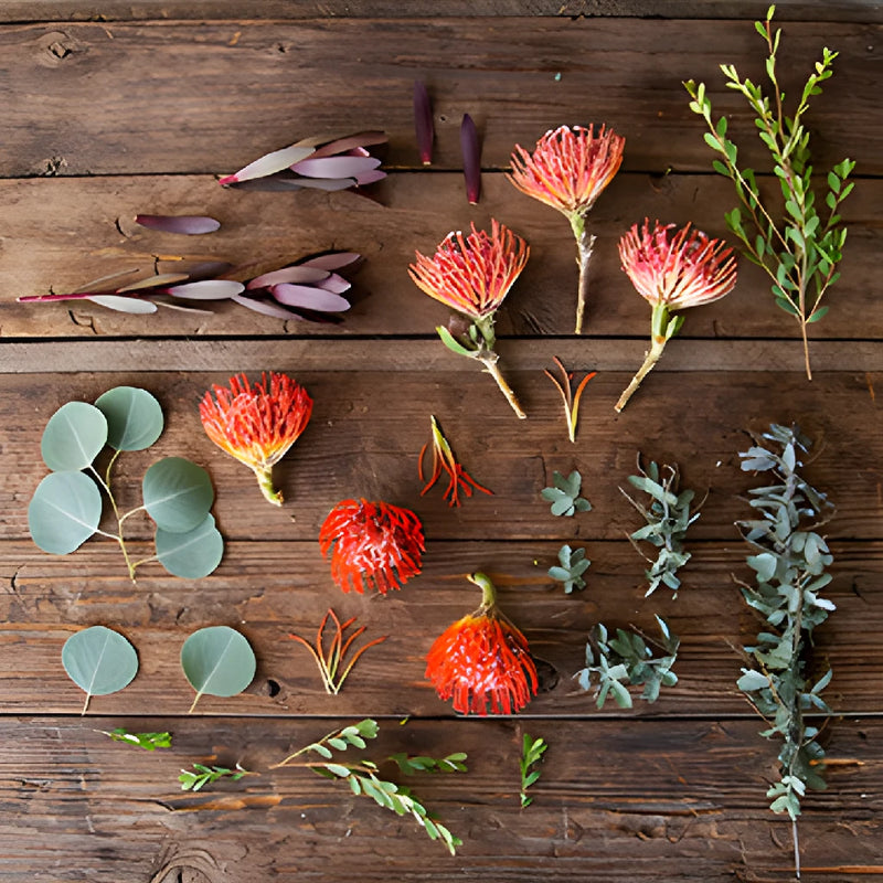 Rosado Waves Tropical Wedding Flower FlatLay