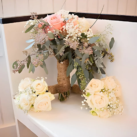 Rose and Carnation DIY Flower Kit Bunch
