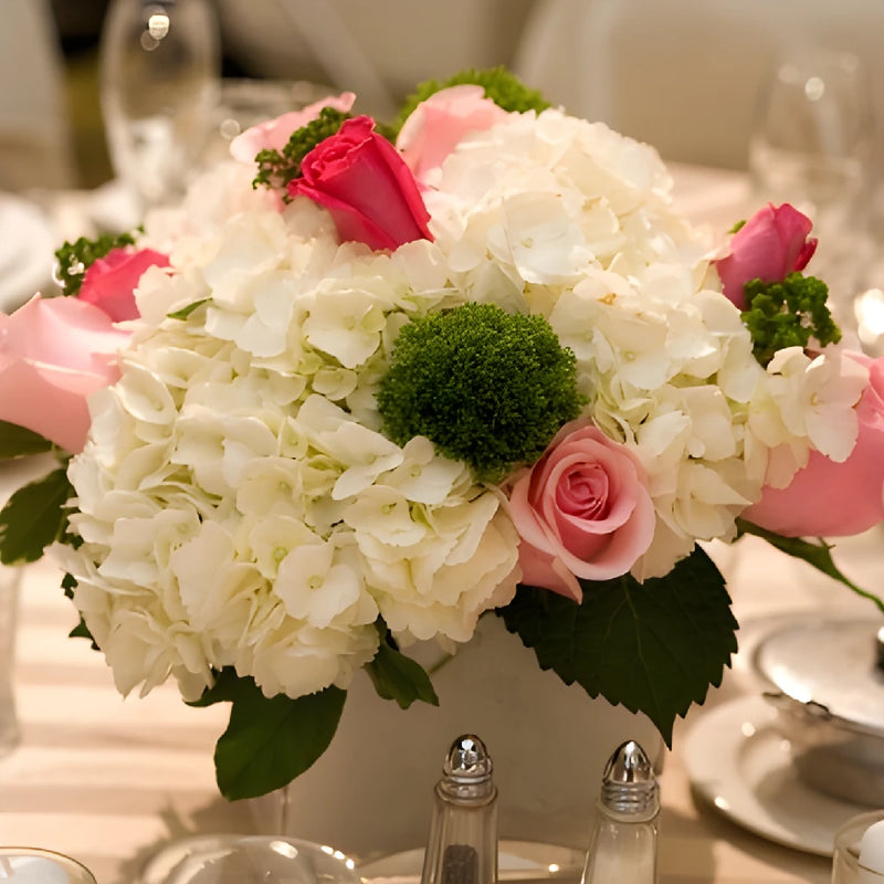 Rose and Hydrangea Small DIY Flower Kit In a Vase