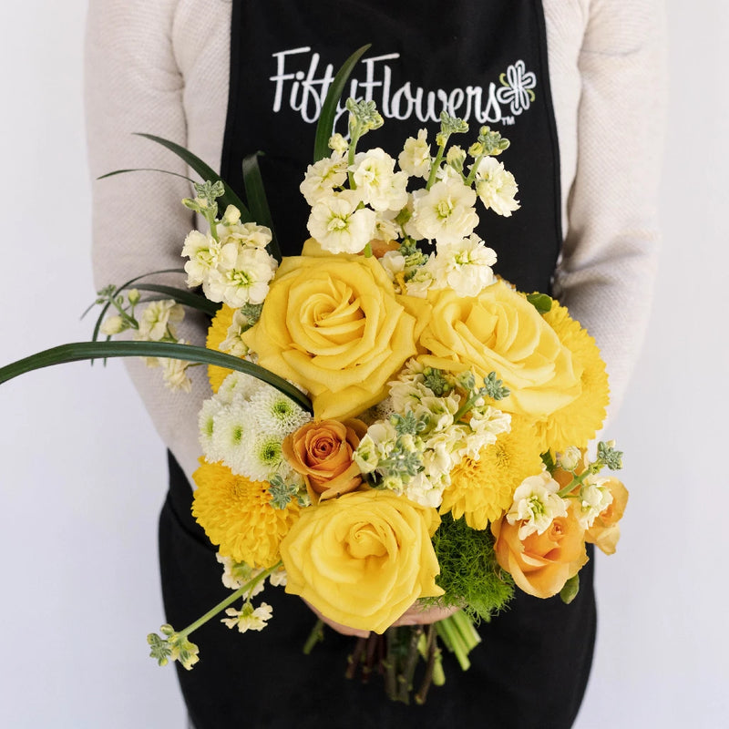 Rose At Dawn Flower Combo Apron - Image