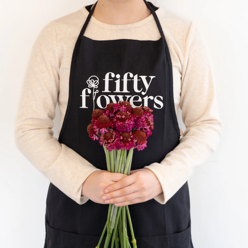 Rosy Cheeks Scabiosa Flower Apron - Image