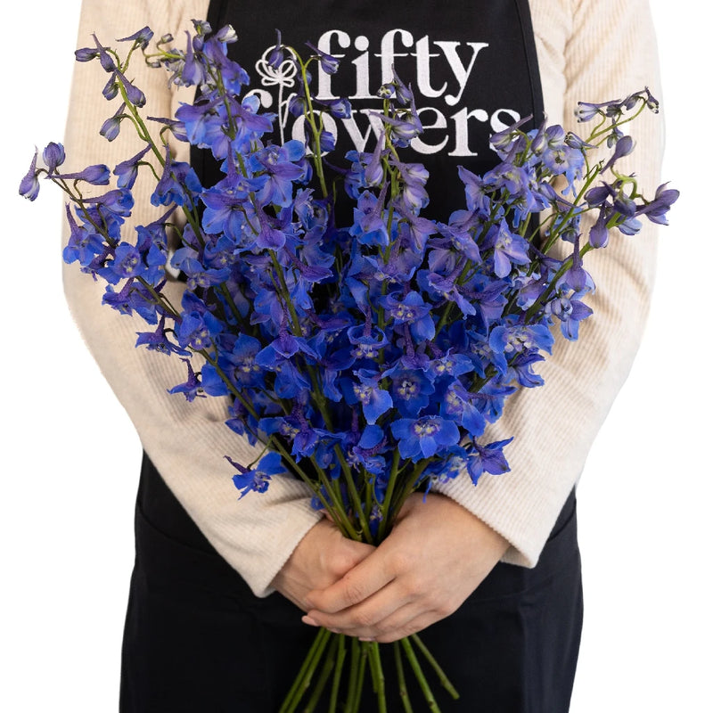 Royal Dark Blue Delphinium Apron - Image