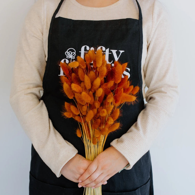 Rustic Brown Dried Bunny Tails Apron - Image