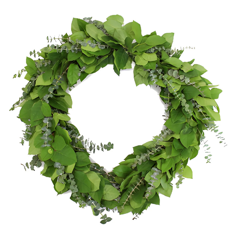 Baby Eucalyptus and Salal Greens Wholesale Greenery FlatLay